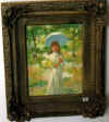 9' X 12' OIL PAINTING " GIRL/PARASOL " $450-$850