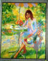24' X 30' OIL PAINTING " GIRL WITH HAT " $750-$1250