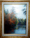 13' X 18' OIL PAINTING " LAKE/TREES " $400-$800