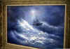 24' X 36' OIL PAINTING " MOONLIT/SHIP AT SEA " $700-$1200