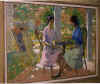 24' X 36' OIL PAINTING " 2 GIRLS PLAYING CHESS " $1600-$3200